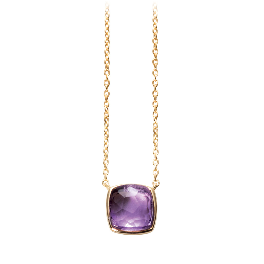 ratius Collier 09.446AM.35<br>Silber goldplattiert, Amethyst