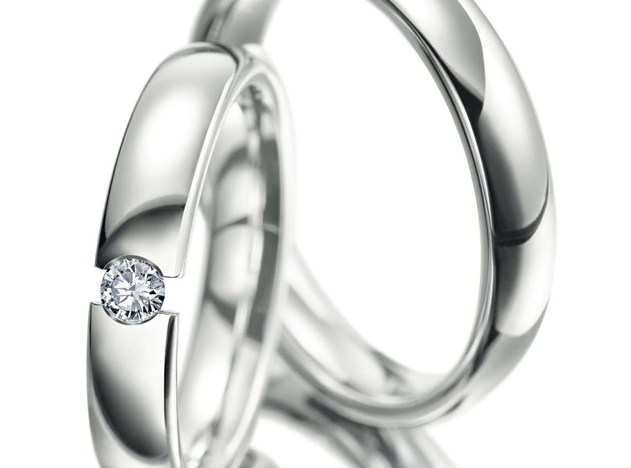 Meister Trauringe 112_8999Weissgold mit Brillant