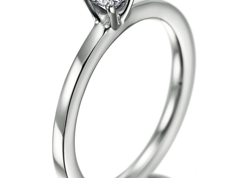 Meister Verlobungsring 111_2165_22Weissgold mit Diamant, Princess Cut