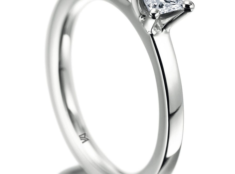 Meister Verlobungsring 111_2165_30Weissgold mit Diamant, Princess Cut