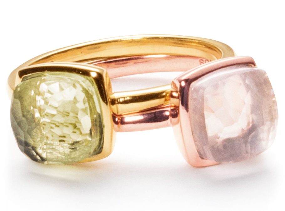 ratius Ringe 09Silber goldplattiert, Quarz