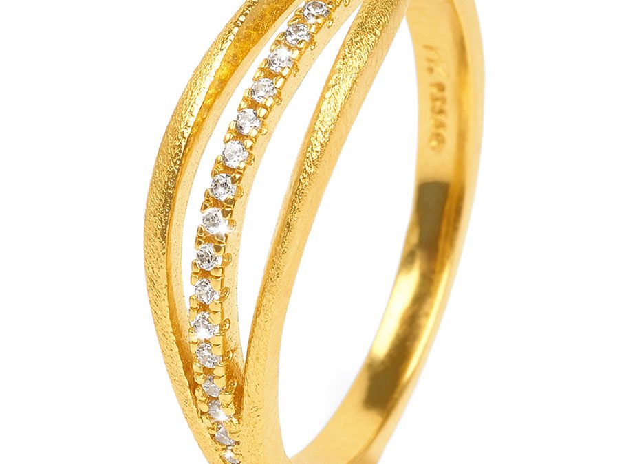 Bernd Wolf Ring 52032156Silber 24ct goldplattiert, Zirkonia