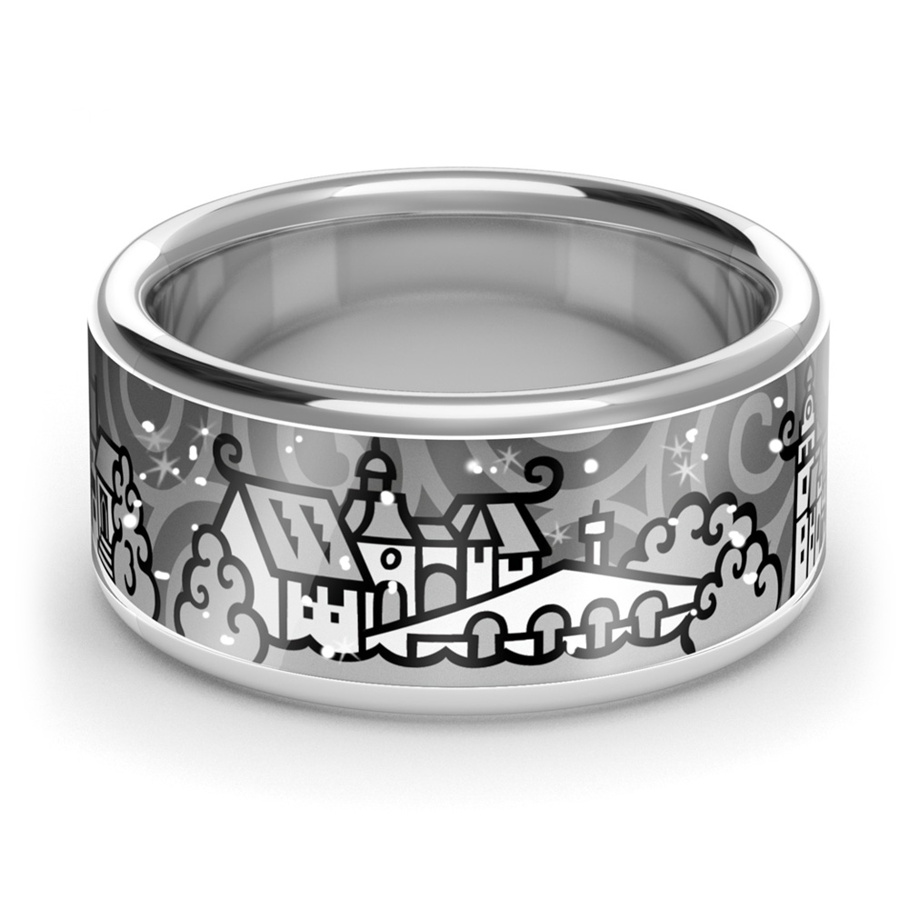 Zebra Design Ring 82200<br>925 Sterling Silber, Keramik