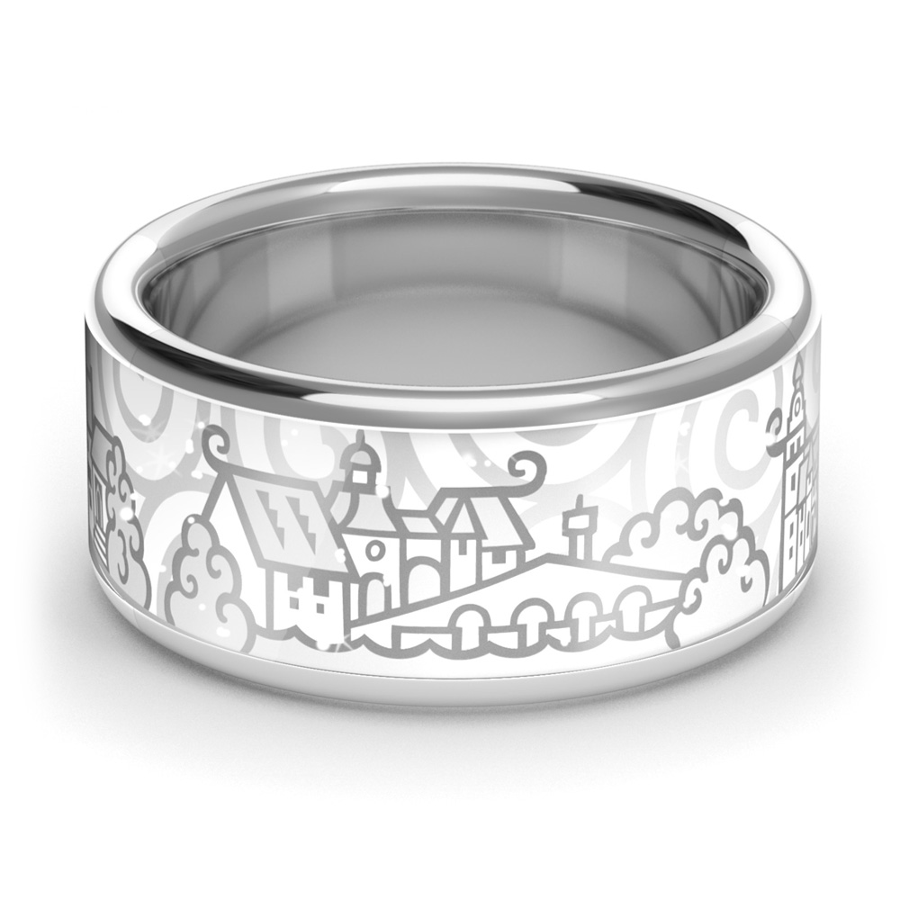Zebra Design Ring 82212<br>925 Sterling Silber, Keramik