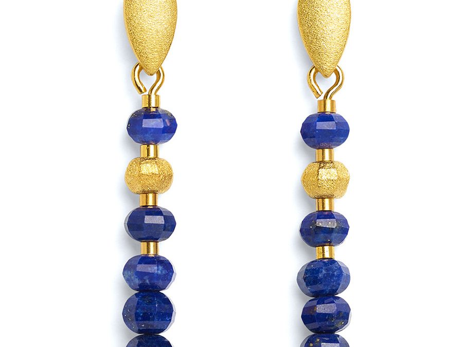 Bernd Wolf Ohrschmuck 15842236Silber 24ct goldplattiert, Lapis