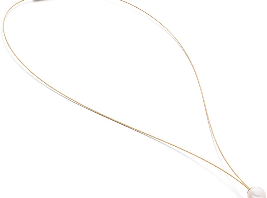 Eva Strepp Halsreif violaEdelstahl PVD goldbeschichtet, Süßwasserperle