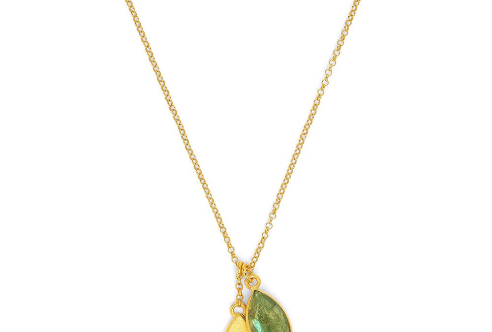 Bernd Wolf Halskette 87042616Silber 24ct goldplattiert, Labradorit