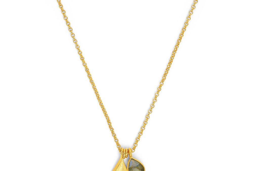 Bernd Wolf Halskette 87045616Silber 24ct goldplattiert, Labradorit