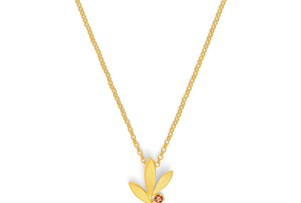 Bernd Wolf Halskette 87622776Silber 24ct goldplattiert, 1 Granat