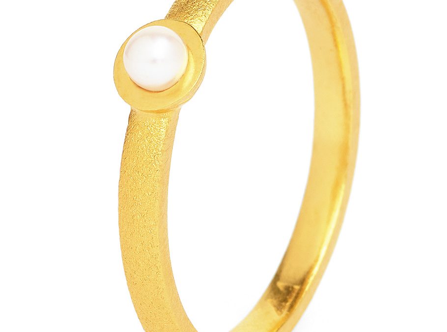 Bernd Wolf Ring 52903656Silber 24ct goldplattiert, Süßwasserperle