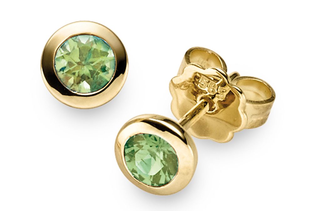 Eugen Rühle Ohrschmuck 08_250_CGelbgold mit Peridot