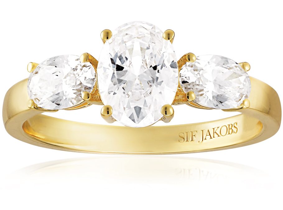 Sif Jakobs Ring SJ-R2340-CZ-YGSilber 18ct vergoldet, 3 Zirkonia