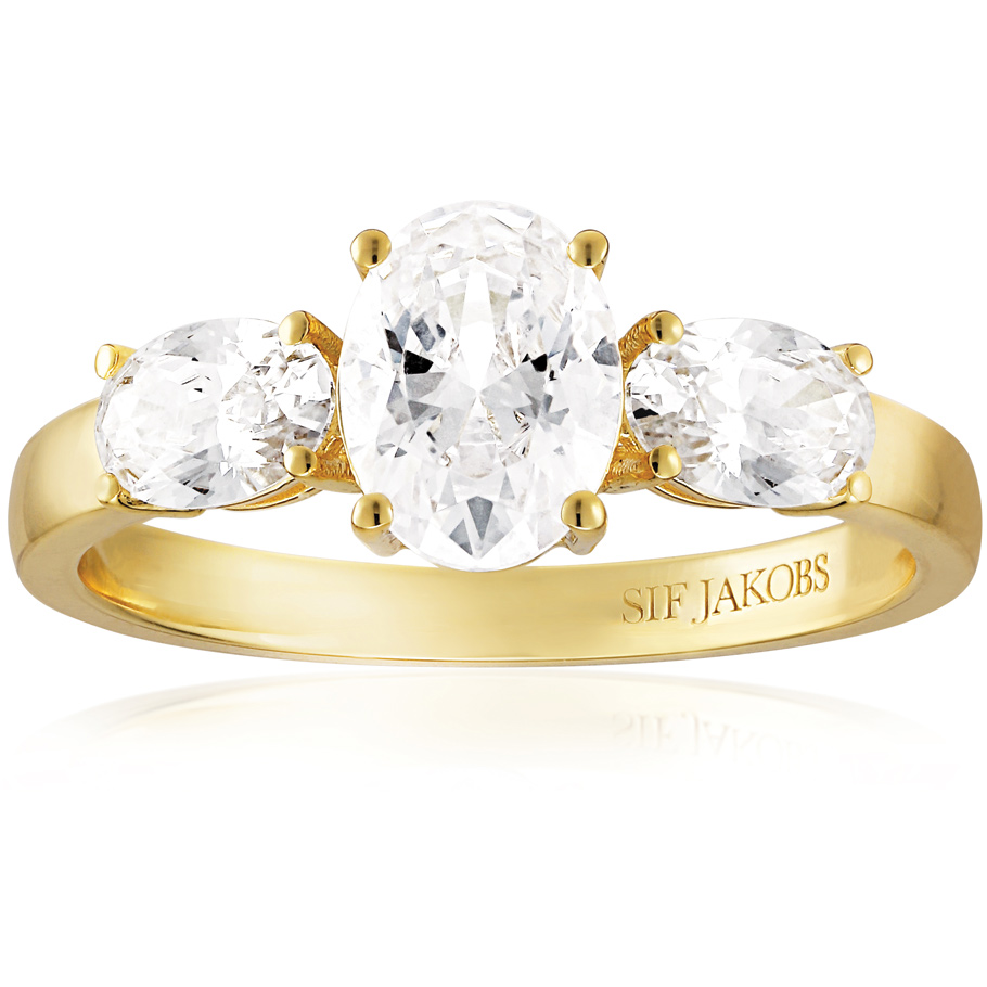 Sif Jakobs Ring SJ-R2340-CZ-YG<br>Silber 18ct vergoldet, 3 Zirkonia