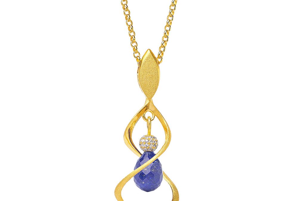 Bernd Wolf Halskette 8613012236Silber 24ct goldplattiert, 1 Lapislazuli, Zirkonia