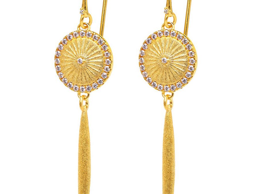 Bernd Wolf Ohrringe 1550000156Silber 24ct goldplattiert, Zirkonia
