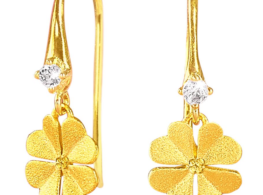 Bernd Wolf Ohrringe 1550011116Silber 24ct goldplattiert, Zirkonia