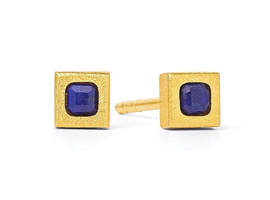 Bernd Wolf Ohrringe 1910010236Silber 24ct goldplattiert, Lapislazuli