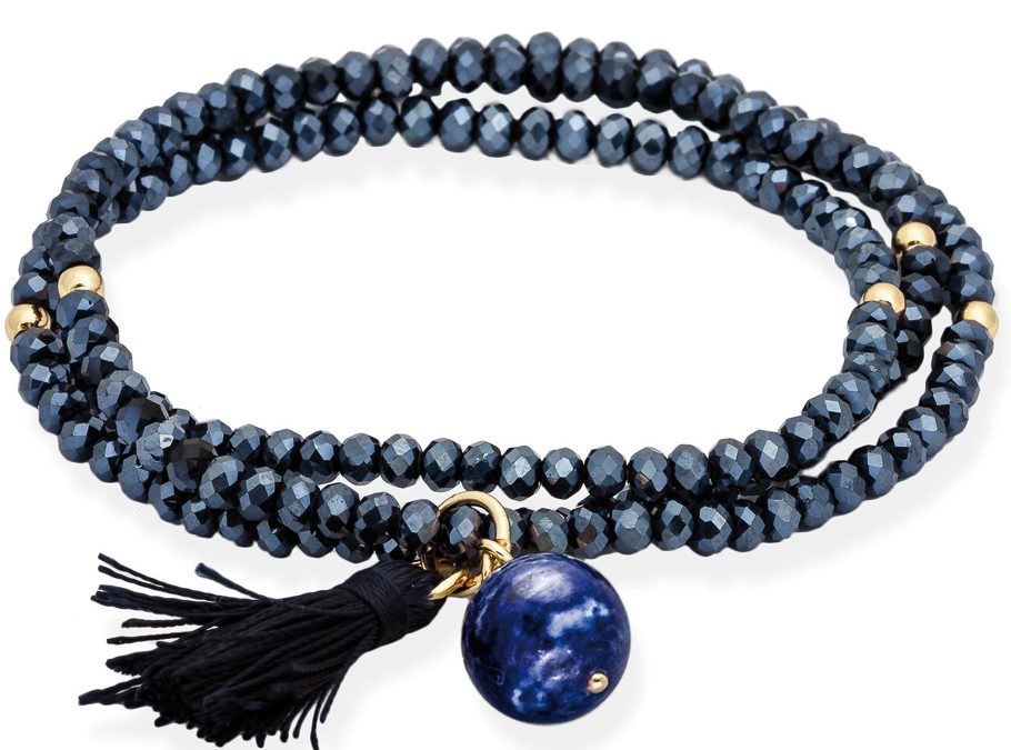 Marina Garcia Zen Armband 90045UL925 Silber vergoldet, Lapislazuli, Strasssteine