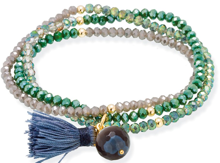 Marina Garcia Zen Armband 90719UA925 Silber vergoldet, Achat, Strasssteine