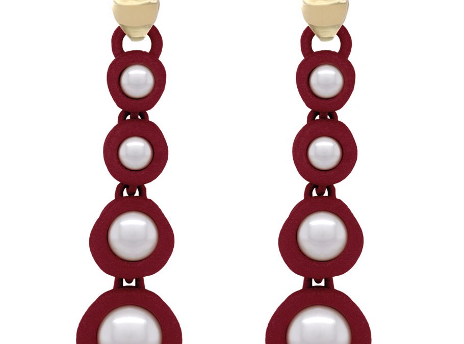 Fabnora Ohrschmuck pearl longPolyamid, Swarovski-Perlen