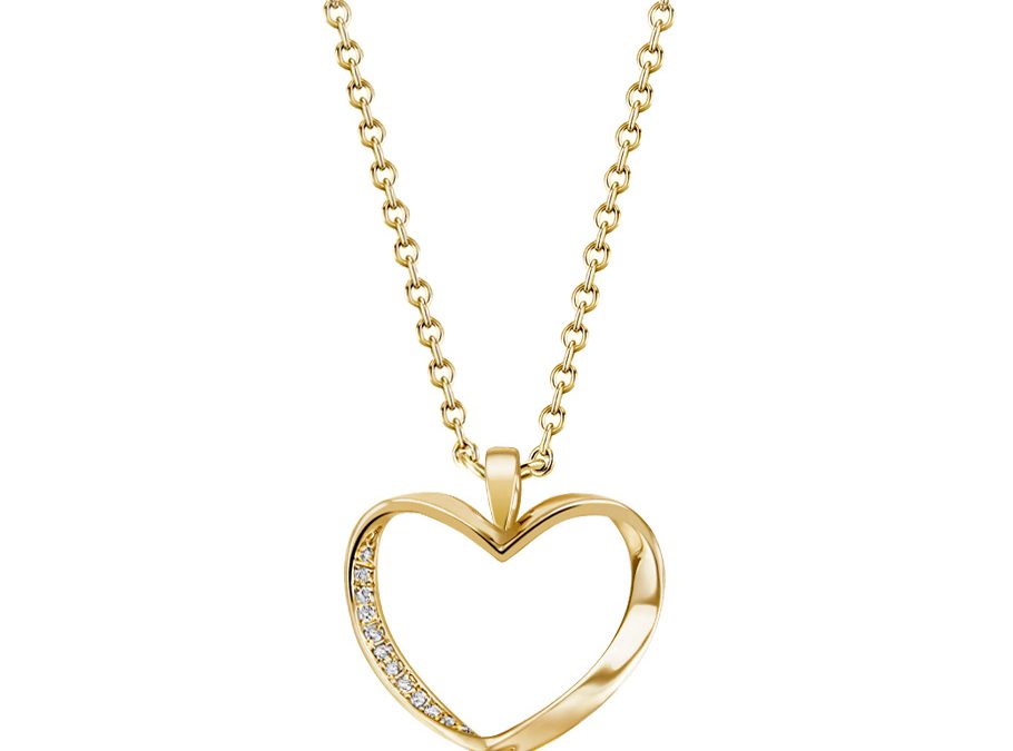 Trautz Halsschmuck Herz 3-09572-1-0008Gelbgold mit Brillanten