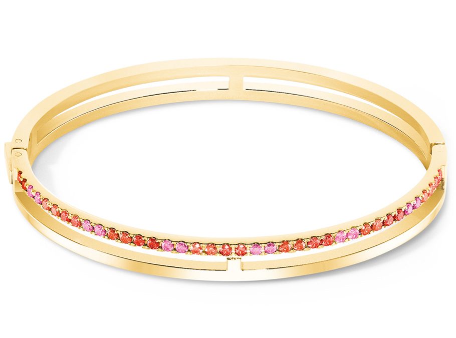 Coeur de Lion Armreif 0136_32_0316Edelstahl goldbeschichtet, Zirkonia