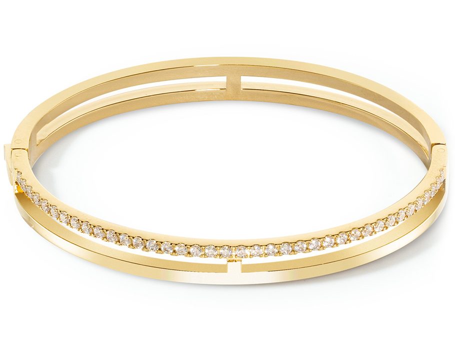 Coeur de Lion Armreif 0136_32_1816Edelstahl goldbeschichtet, Zirkonia