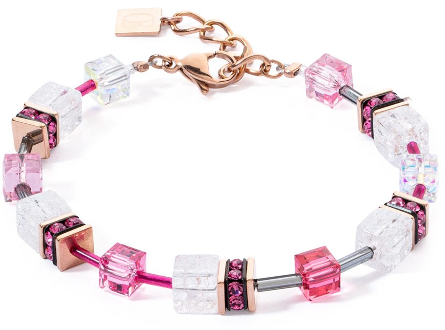 Coeur de Lion Armband 3018_30_0400Edelstahl rosébeschichtet, Natur- und Halbedelsteine, Zirkonia